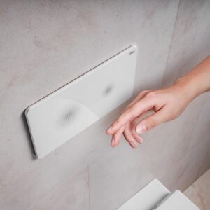 Die elektronische WC-Betätigungsplatte DuraSystem® sorgt dank Infrarotsender für zusätzliche Sicherheit und maximale Hygiene.